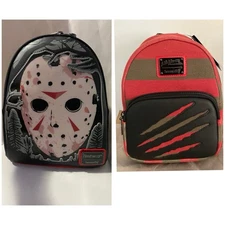 Loungefly Mini Backpack Bundle- Freddy Krueger - Jason Voorhees Friday the 13th