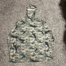 Aftco Hoodie Ninja Mens Large Fishing Shirt Camo Fish Performance Sun UPF