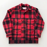 Vintage Filson CC 100% Wool Mackinaw Cruiser Jacket Blue Plaid 46 Made In USA