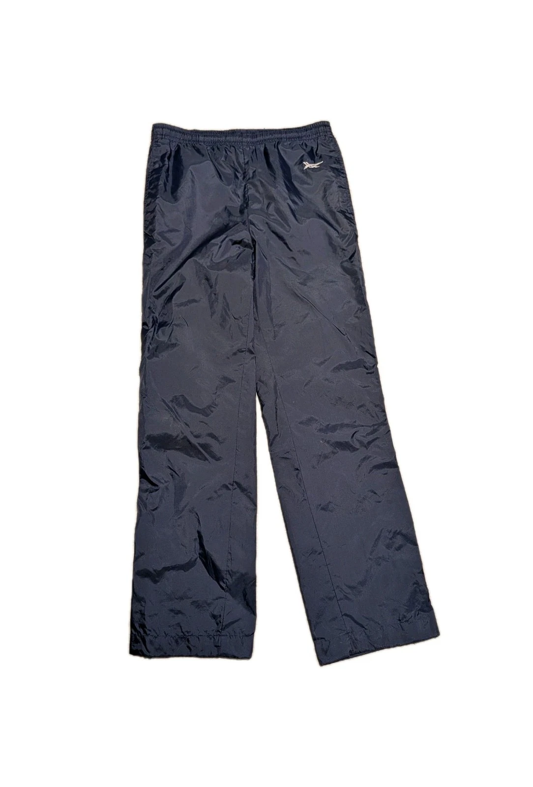Vtg ASICS Adult Windbreaker Pants Zip Leg Track Pants 80s 90s Packable Navy Sz S