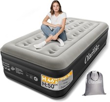 OlarHike Single Airbed XL , Inflatable Air Mattress with Built-in Pump, Blow Up.
