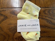 NWT Janie and Jack Little Garden Sunny Yellow Bunny Socks Size 6-12 Months