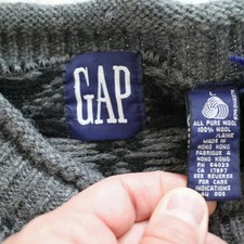 Old GAP 90s Fisherman Wool Sweater Vintage 100% Wool