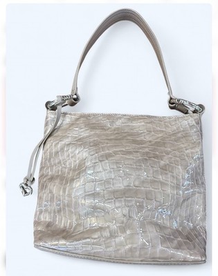 BRIGHTON Cherie leather handbag beechwood color croc pattern