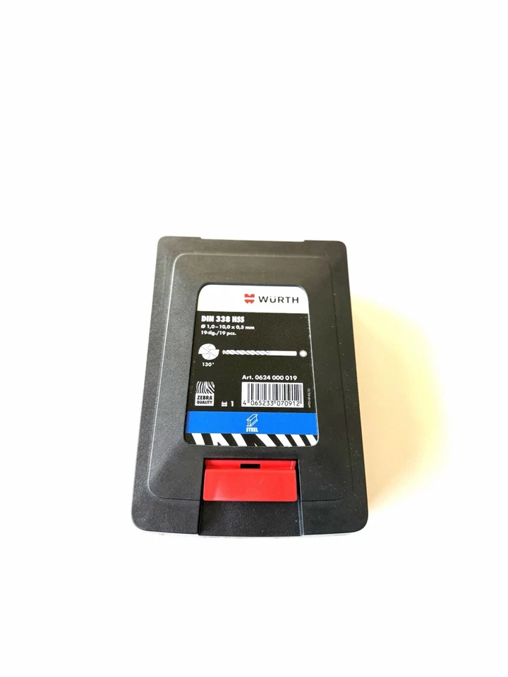 Würth Metall Bohrer Set 19tlg. 1-10 mm Abstufung in 0,5mm DIN338 HSS 130* - Bild 2 von 2