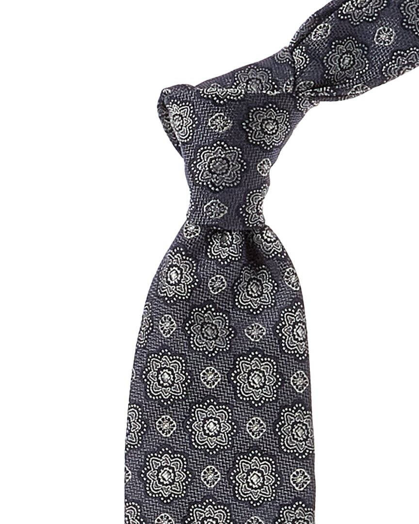 Brunello Cucinelli Синий шелковый галстук с цветочным рисунком Мужской Os 26790₽