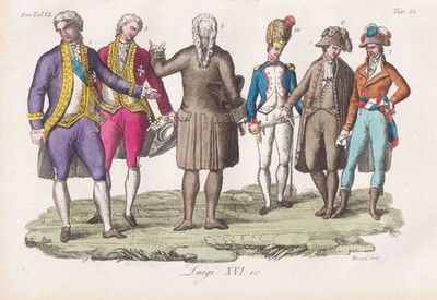 Louis XVI König Ludwig king France Kupferstich engraving Ferrario 1830