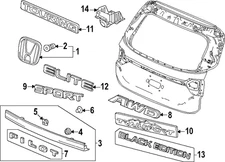 Genuine Honda License Molding 74890-T90-A01