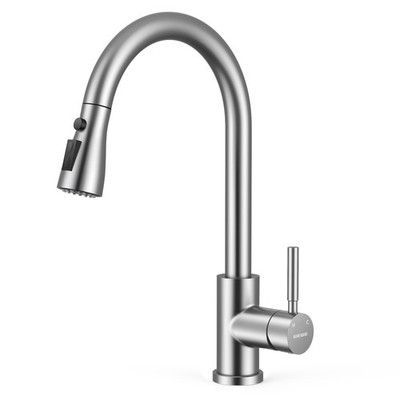 Kitchen Faucets with Pull Down Sprayer, Leak-Proof Stainless Steel Lead-Free Sin
