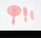 Vintage Barbie 1960s Pink MIRROR HAIR BRUSH COMB Set Vanity Lot