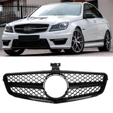 Front Radiator Grille Grill Gloss Black For MERCEDES C-CLASS W204/C204/S204