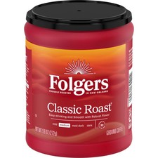 Folgers Classic Roast Ground Coffee, Medium Roast, 9.6 oz Canister,,