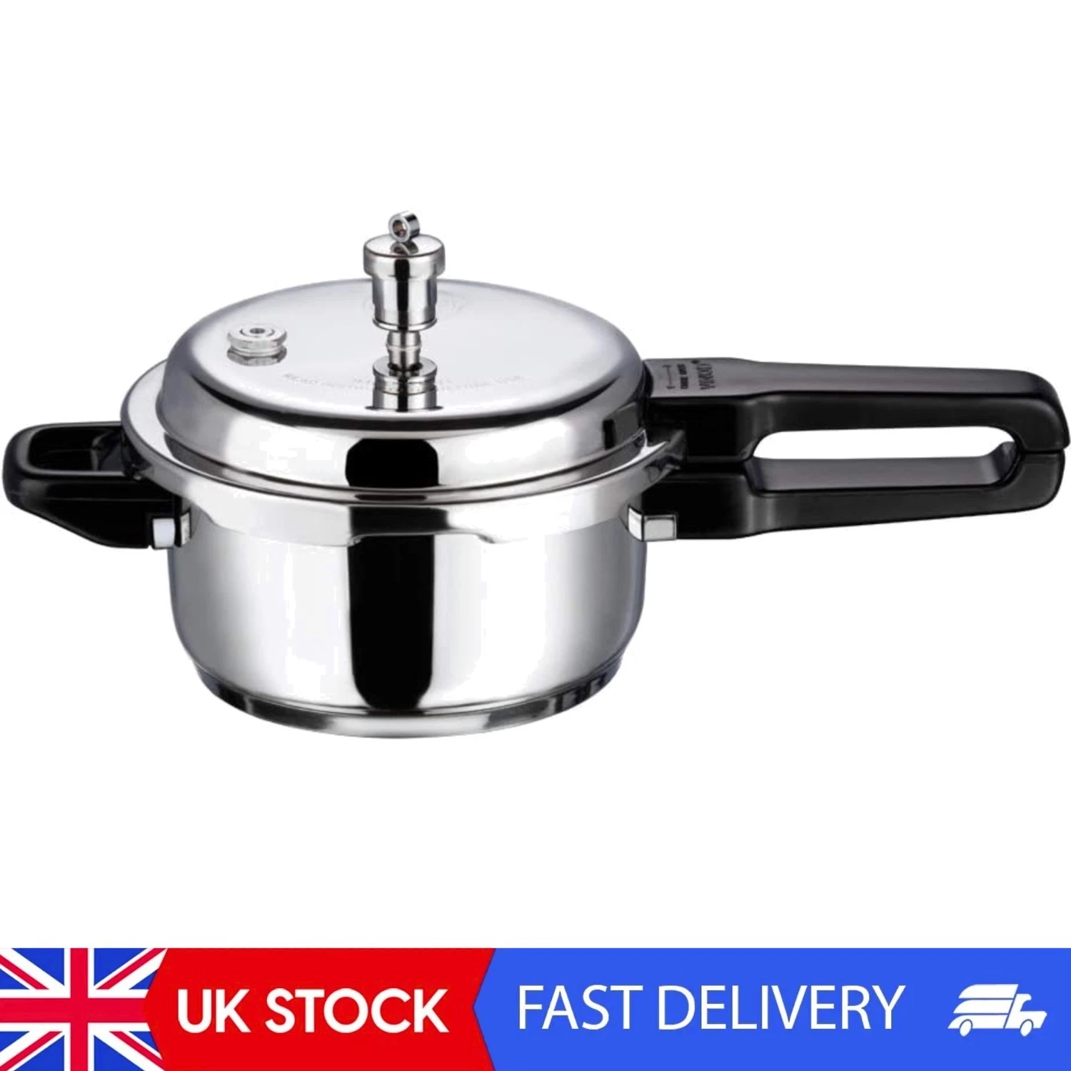 2L Induction Base Pressure Cooker - Stainless Steel with Safety Features
