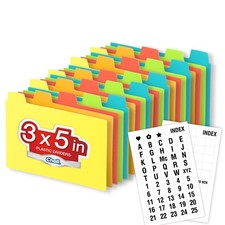 Chell 3"x5" Plastic Index Card Dividers, Primary Pack of 25, Color