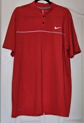 Nike Tiger Woods Collection Blade Collar Golf Polo Shirt Red Men's Size XL