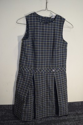 Flynn O'Hara Jumper Dress School Uniform GIRLS 12 12G Gray Blue Yellow  Plaid