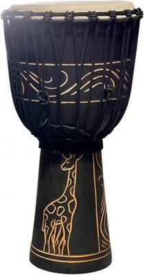 Toca Street Series Wood Djembe Drum, Rope Tuned 10'' Head - Giraffe Design