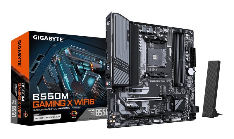 GIGABYTE B550M GAMING X WIFI6 Motherboard - AMD Ryzen 5000 CPUs, 5+3 Phases VRM,