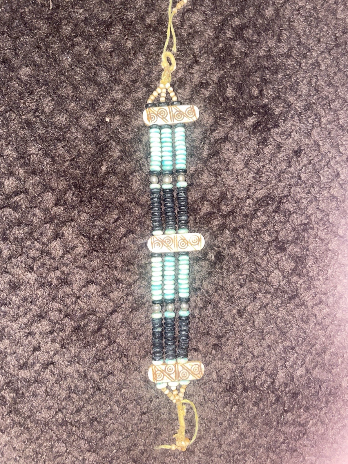 Native American multi-strand beaded bracelet with… - image 5