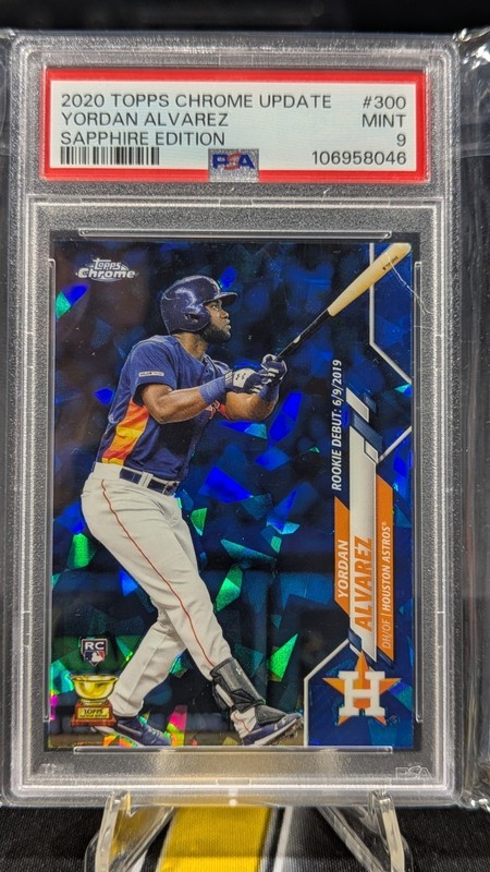 Yordan Alvarez 2020 Topps Chrome Update Sapphire - Rookie Debut #U-300 PSA 9