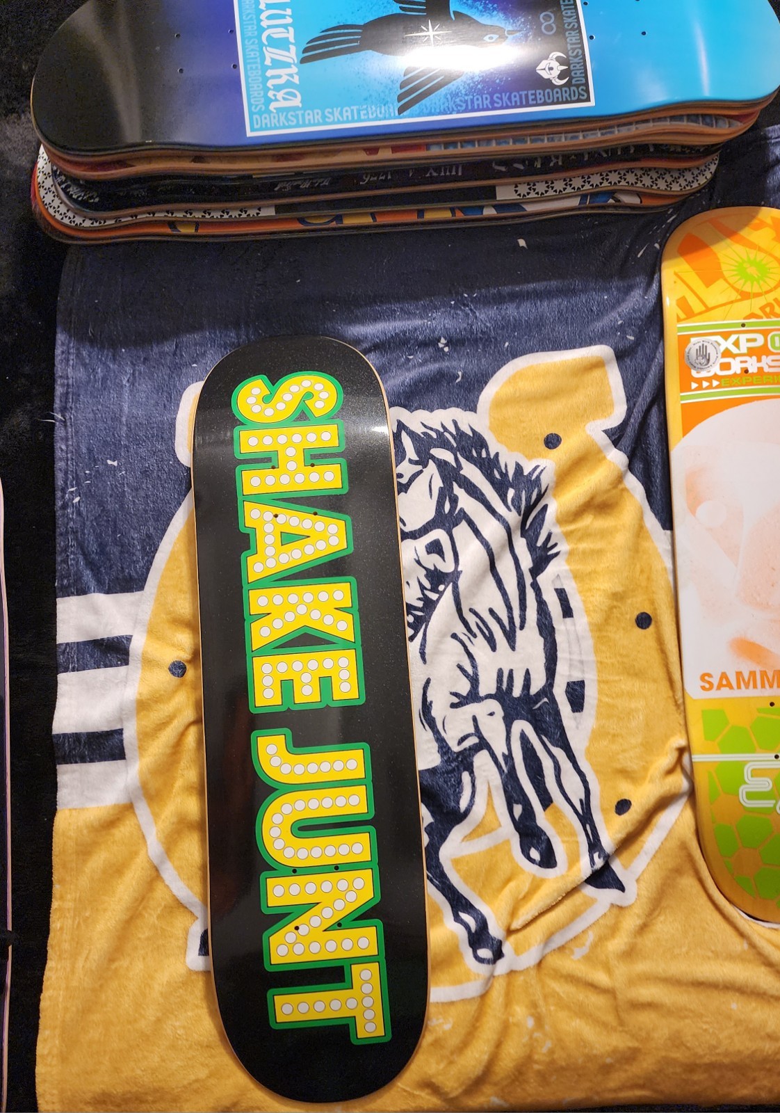 Shake Junt Skateboard Deck Black/Green Graphic Skateboard Deck