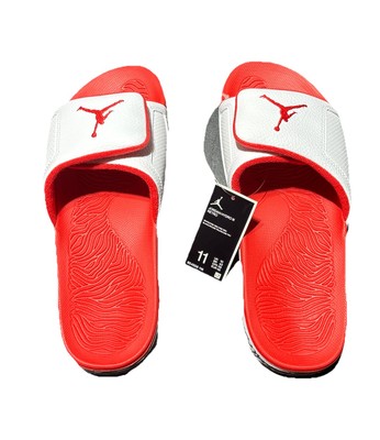 Nike Jordan Hydro III Retro Slides Sandals 854556-116 White / Red / Grey MENS NIKE JORDAN HYDRO III 3 RETRO WHITE RED CEMENT SLIDES  main image 3