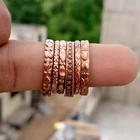 100% Pure Copper Ring, Hammered Copper Ring, Partywear Ring, Set Of 6 , All Size
