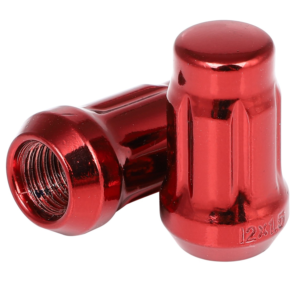 20 Pcs M12x1.5 Red Wheel Lug Nuts w/ Key 1.4