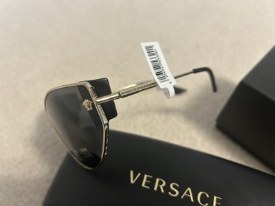 NWT VERSACE BLACK GOLD SHIELD SUNGLASSES W/ Case + Box  display picture 2