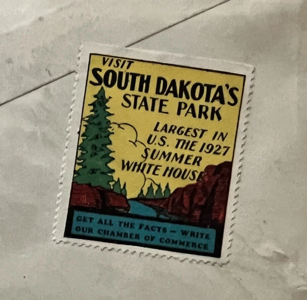 1932 SD CAMP WANZER BLACK HILLS HEALTH CAMP TB CUBIERTA CON SELLO DE NAVIDAD EN LA PARTE POSTERIOR Foto 3 de 3