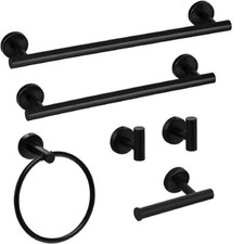 6 6 Piece Stainless Steel Bathroom Towel Rack Set Wall Mount