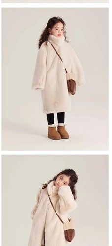 Fur Coats Children Warm Outerwear Kids Fashion Casual Long Jackets Clothing - Picture 14 of 18