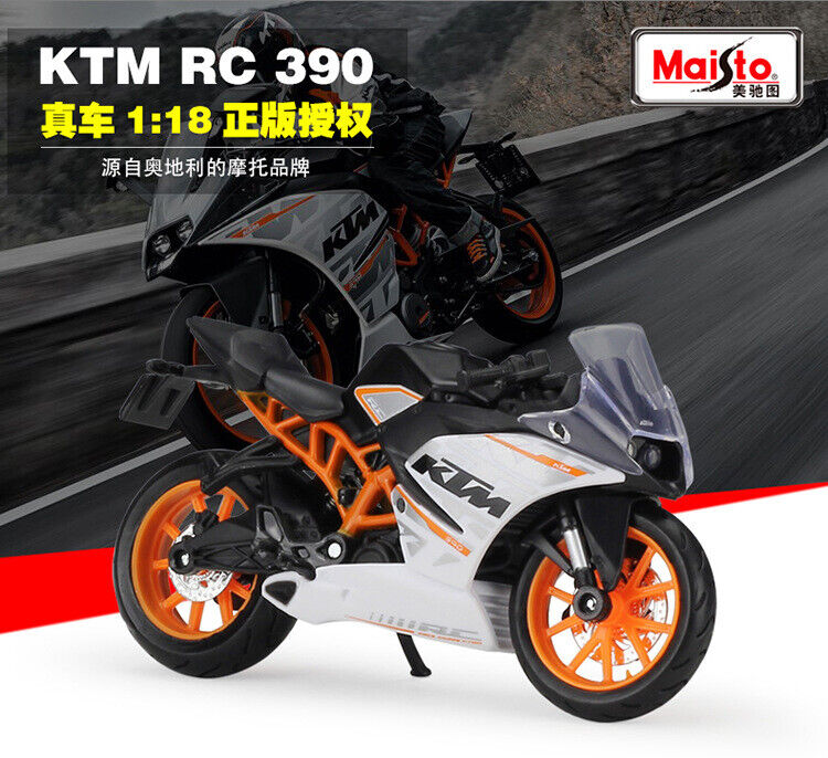 Miniatura Moto Corrida Ktm Rc 390 Coleção Maisto 1/18