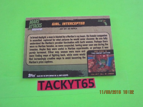 MARS ATTACKS OCCUPATION PARALLEL FOIL BASE SINGLE CARD(s) NEW YOU CHOOSE - Picture 40 of 142