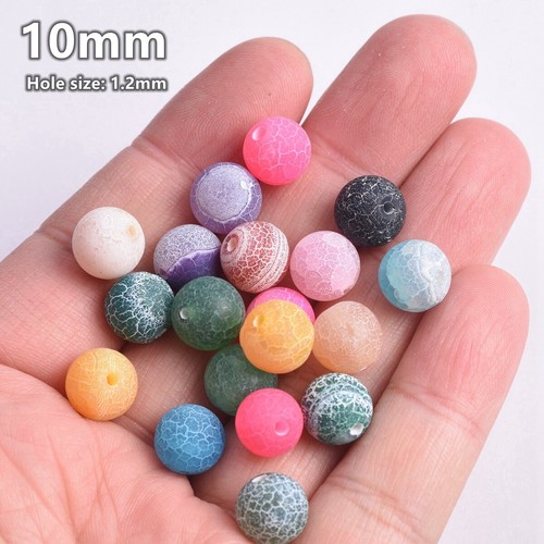 Lote al por mayor de cuentas de piedras preciosas redondas de ágata esmerilada 6 mm 8 mm 10 mm 12 mm - Imagen 5 de 19