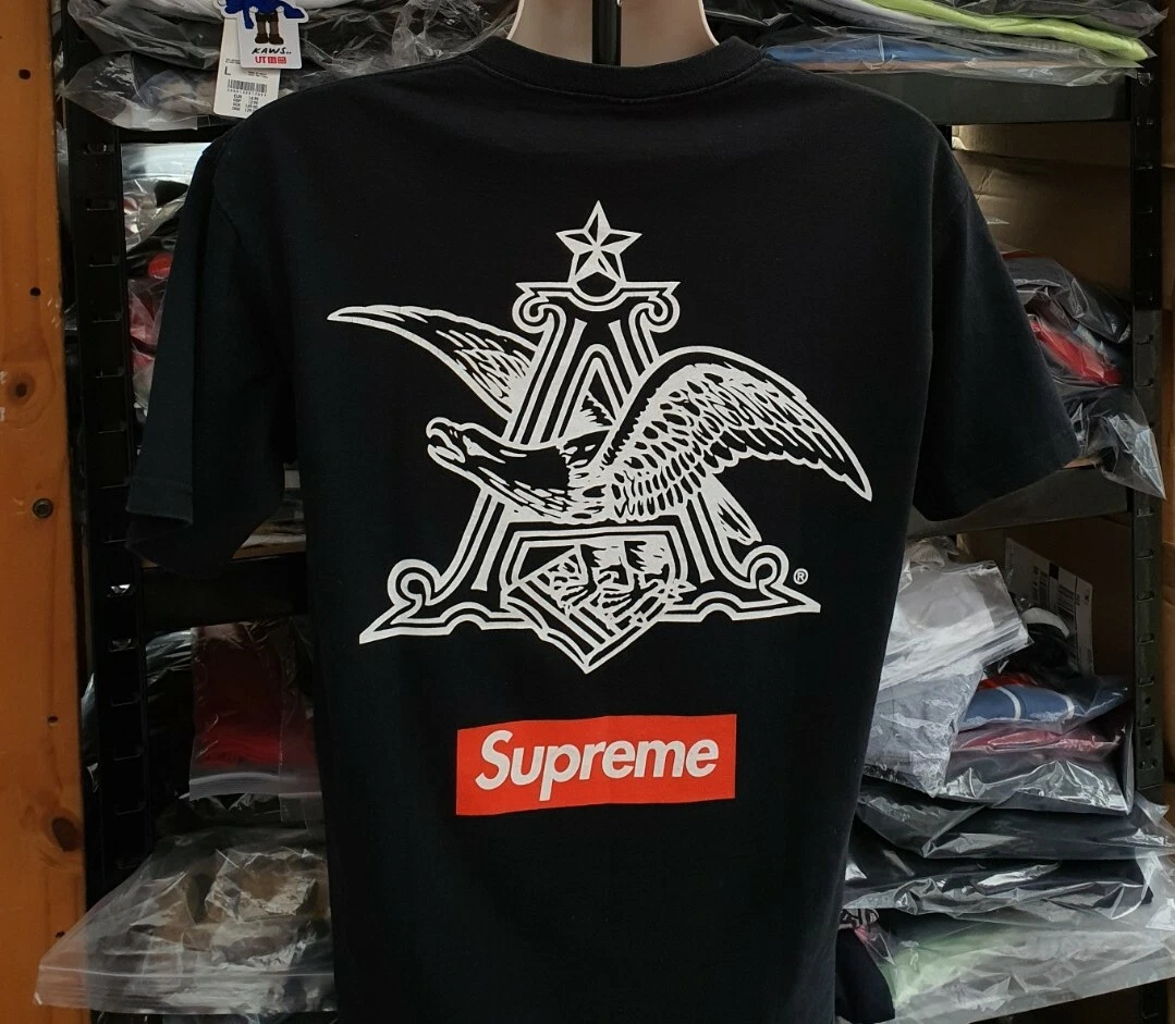 SS09 Supreme X Budweiser Noir T Shirt T shirt M Vintage Logo Boite Très Rare