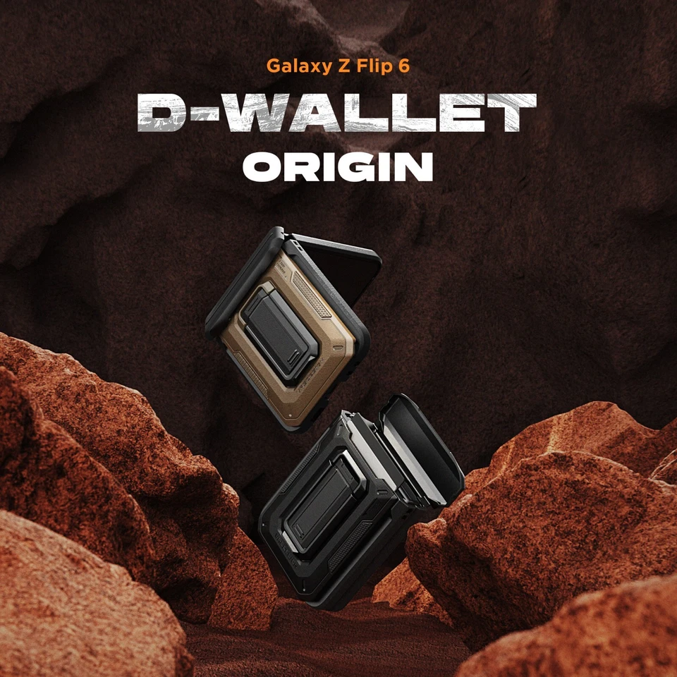 Funda para Galaxy Z Flip 7 FE / 6 VRS [Origen Cartera D] Billetera para Tarjeta y Soporte Foto 3 de 4