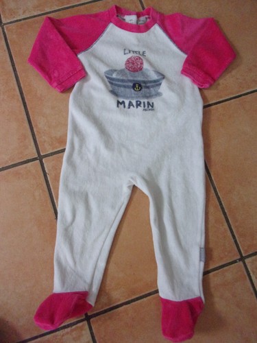 Pyjama Velours Doux Pour Bébé 18 Mois - Marque U Tout Petits, Couleur Cyclamen, Une Pièce Avec Pressions