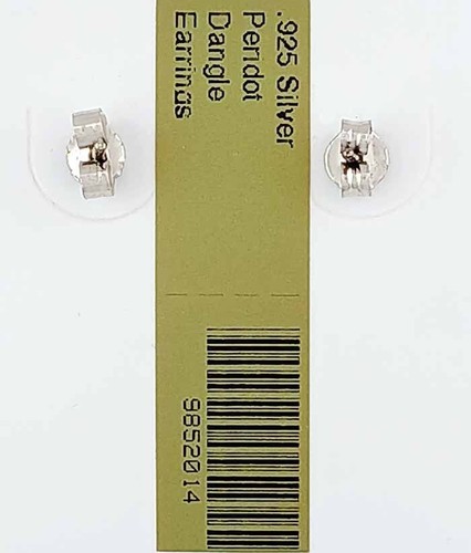 LAB CREATED PERIDOT DANGLING EARRINGS .925 SILVER - New With Tag - Picture 5 of 5