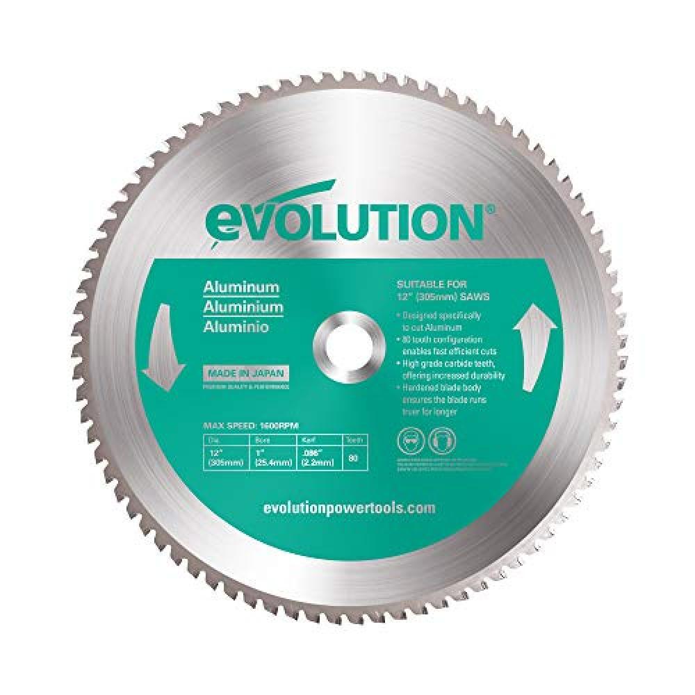 (TG. 12 Inch Aluminum) Evolution Power Tools, lama di taglio in acciaio INOX, 12
