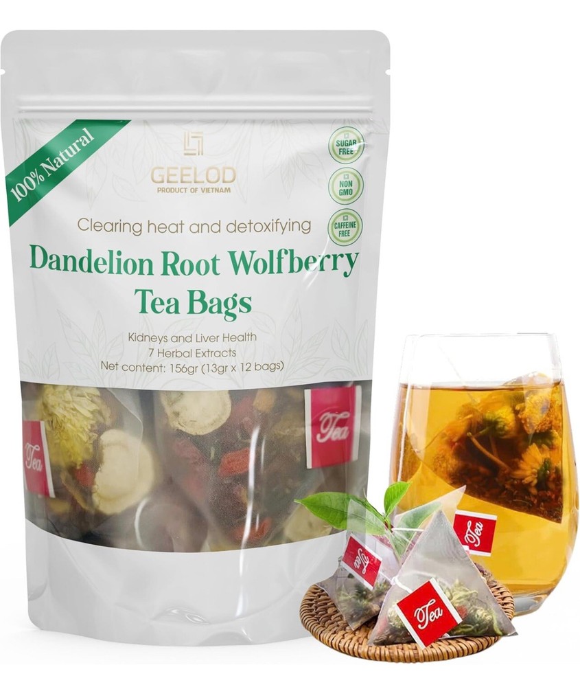 Organic Dandelion Root Wolfberry Tea - Kidneys, Detox & Liver Health Tea 156 gr