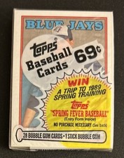 1988 Topps Cello Pack Jimmy Key Blue Jays (Top) Scott Fletcher Rangers (Back)