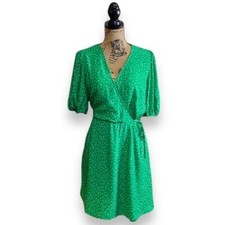 A New Day Green Mini Wrap Dress Size Medium