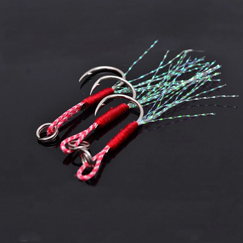 20PCS Fishing Jig Assist Hooks High Carbon Steel Jigging Hook Saltwater Big Game - Image 3 of 4