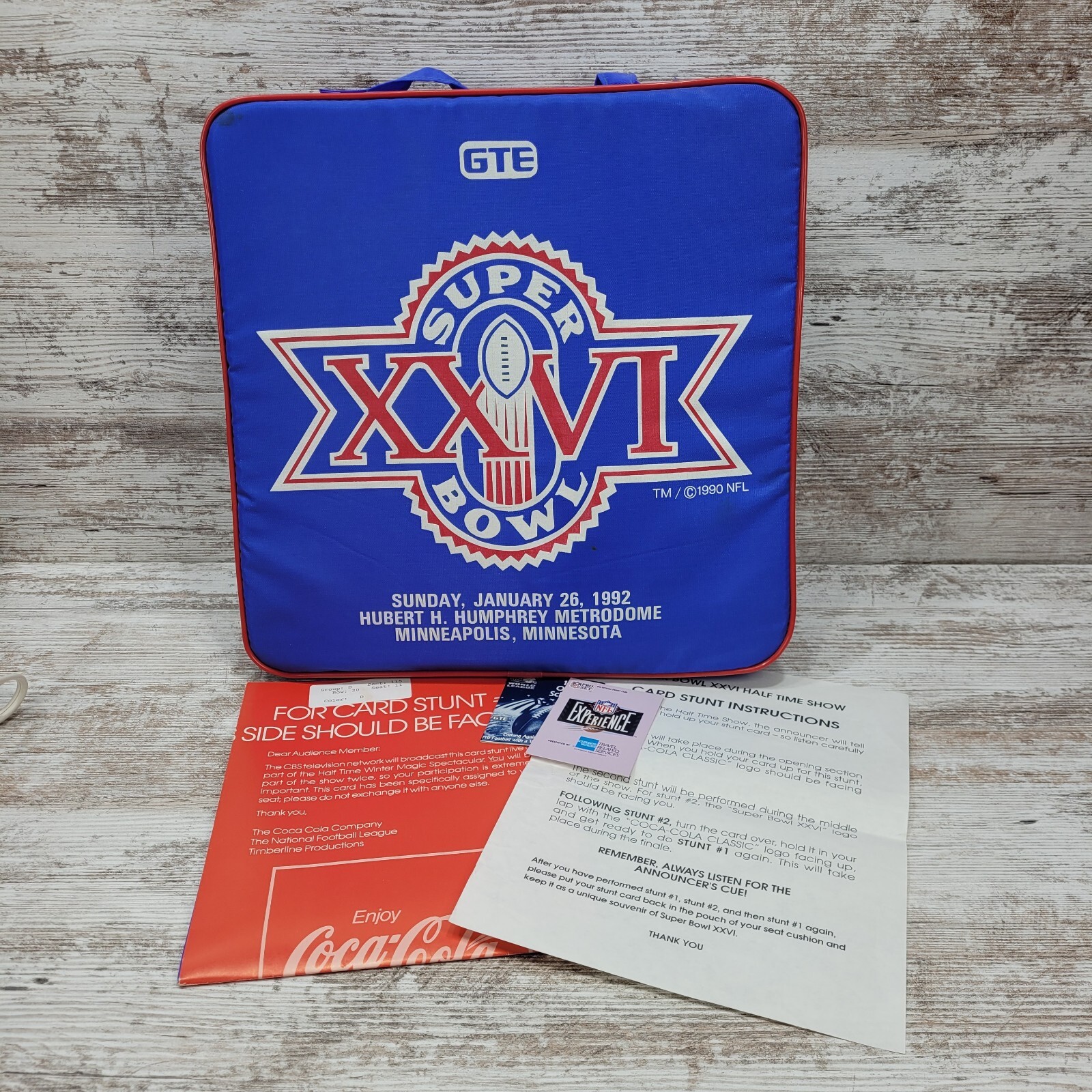 Lot 2 1992 VTG Super Bowl XXVI 26 Redskins Vs Buffalo Bills Stadium