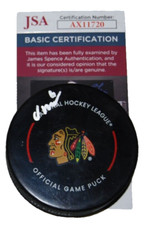 OLIVER MOORE signed (CHICAGO BLACKHAWKS) Official Hockey game puck JSA AX11720 OLIVER MOORE signed (CHICAGO BLACKHAWKS) Official Hockey game puck JSA AX11720