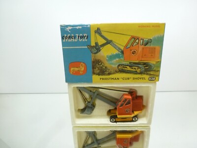 CORGI TOYS 1128 PRIESTMAN CUB SHOVEL - ORANGE+YELOW+GREY - GOOD IN BOX