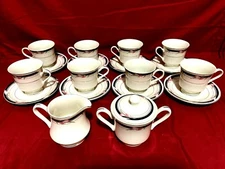 Ranmaru Ivory Elegance Courtly 1634 Lot 8 Each Cups & Saucers + Creamer & Sugar