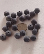 Lot Of Gray Flocked/ Fuzzy Beads Jewelry/Tassel Cap/ Craft Supplies 23 @ .5"