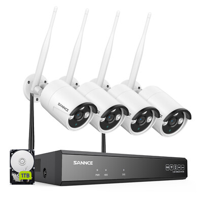 SANNCE 8CH NVR 5MP Wireless Security Camera System Two Way Audio AI Detect 1TB